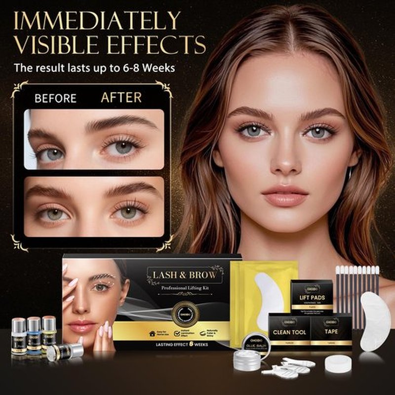 Lash Lift Kit - Eyebrow Lamination Kit, Eyelash Perm Kit, Professional Eyelash Curling Lash Extension & Eyebrow Lift 2 in 1 Kit, Eyelash Lift Kit Easy to Use at Home Diy & Salon, Lasts For 6-8 Weeks