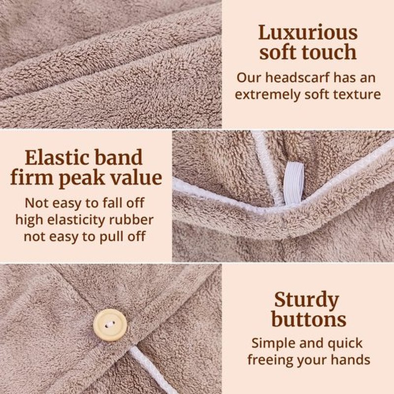 HFZRZFH Hair Towel Wrap for Women - 3 Pack Plush Yarn Turbo Twist Hair Towels, Super Absorbent Turban Towel for Wet Hair, Quick Drying Plopping Towels for Long Thick Curly Hair