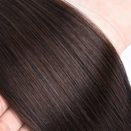 Dark Brown Human Hair Bundles Color 4 Straight 18 20 22 Inch Brazilian Virgin Double Weft Chocolate Brown Hair Extensions Soft Smooth Bouncy for Black Women