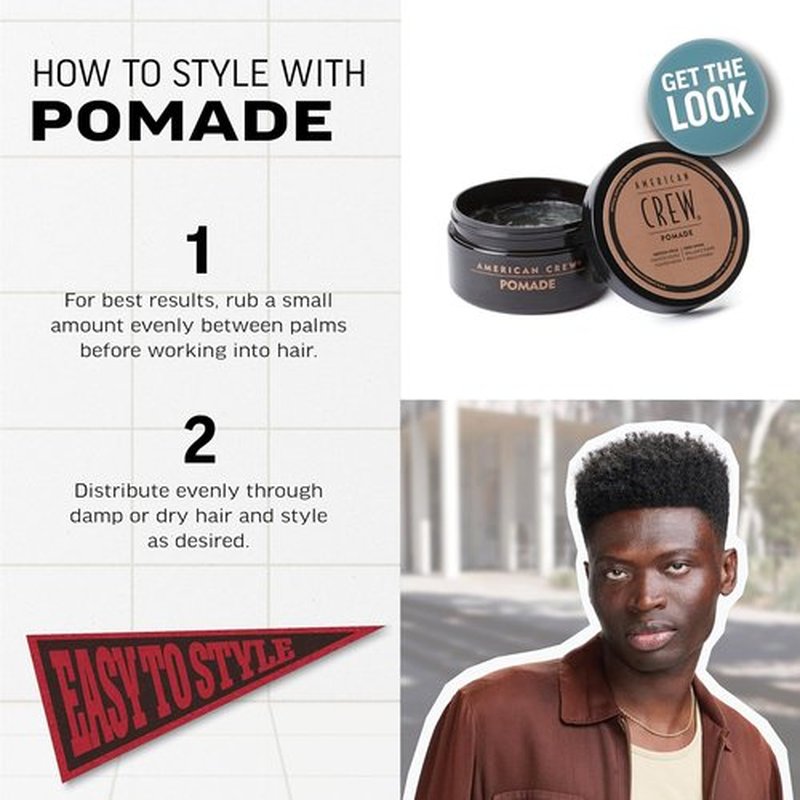 American Crew Pomade - Strong Hold & High Shine Hair Styling Product for Men | 3 oz