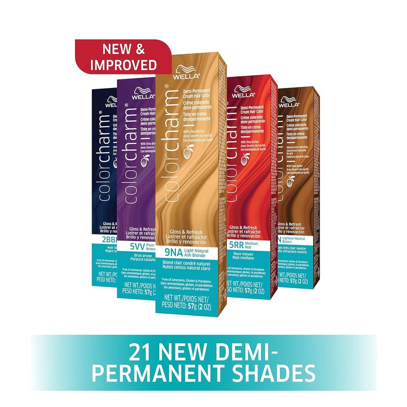 WELLA ColorCharm Demi-Permanent Hair Color - Glossy Light Beige Blonde 9CB with 10 Vol. Developer