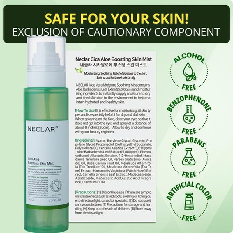 CICA Aloe Hydrating Toner Spray for Face - pH Balanced Facial Mist - Aloe Vera and Centella Asiatica - for Acne Prone and Sensitive Skin - Korean Skincare for Redness, Dryness