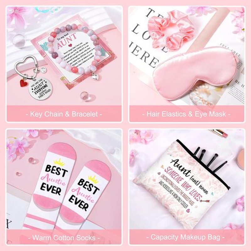 Lepiche Mother's Day Aunt Gifts from Niece Nephew, Best Aunt Ever Gift, Auntie Birthday Gift Ideas, Auntie Gift Ideas, Get Well Soon Care Package Relaxing Spa Gifts Set for Mother's Day