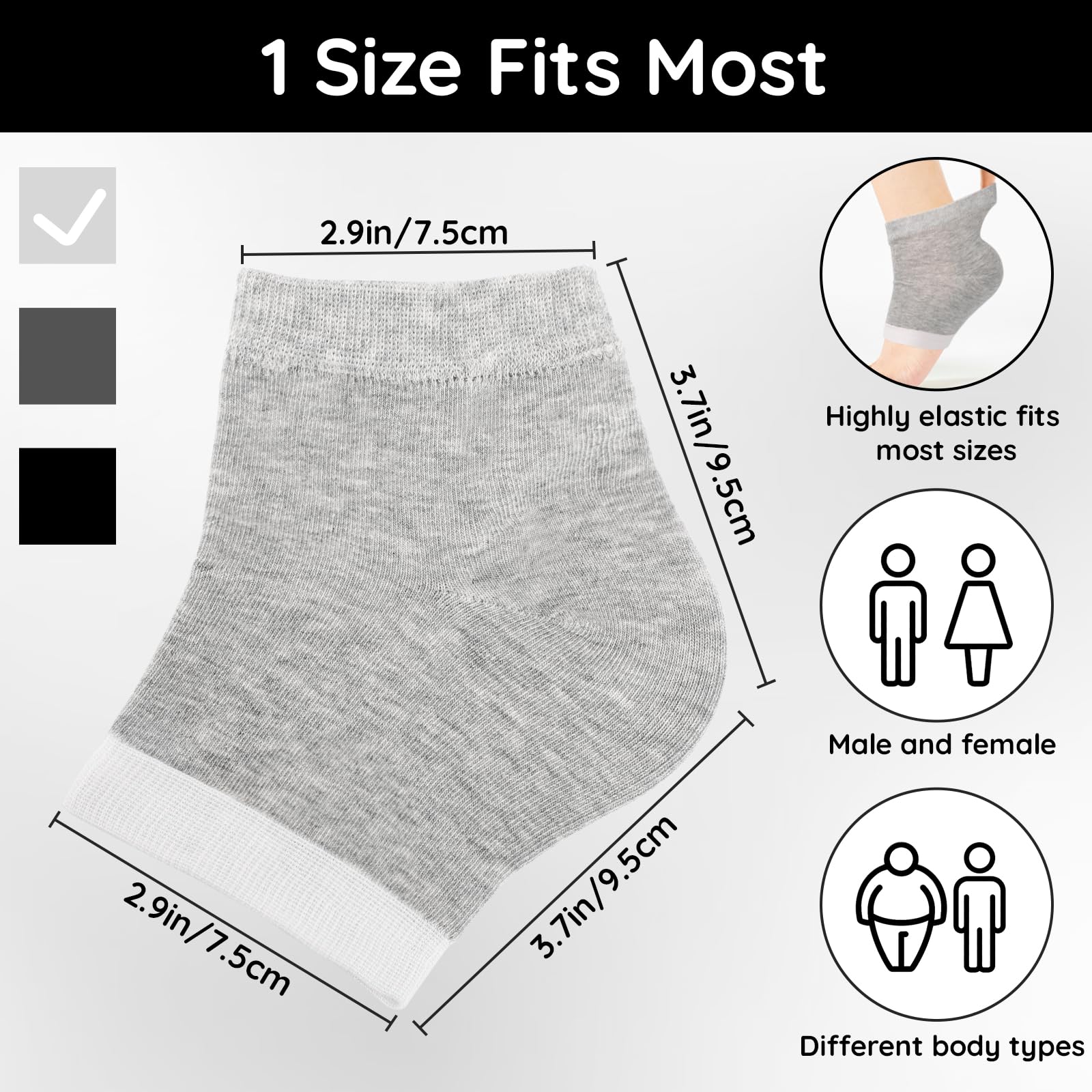 Segbeauty 16pcs Lotion Socks for Dry Feet Overnight, 8 Pairs Moisturizing Heel Gel Socks for Dry Feet Cracked Heel, Foot Care Feet SPA Socks for Men and Women, Open Toe Foot Socks Sleeping Overnight