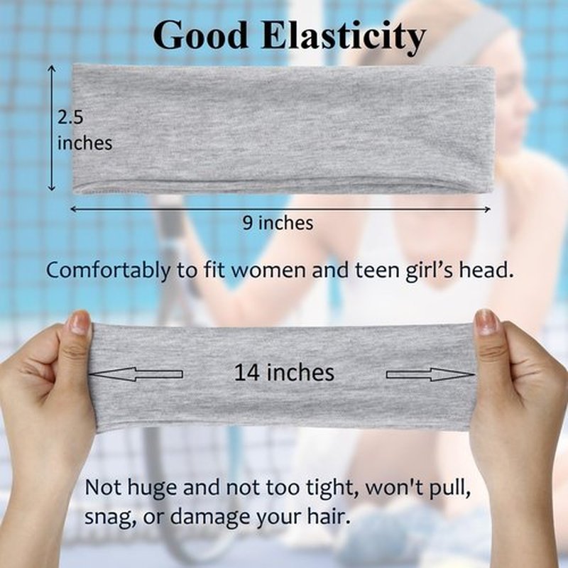 Tobeffect Headbands for Women Non Slip Trendy Womens Headbands 7PCS Elastic Hair Bands for Women's Hair Workout Sweat Head Bands Soft Thick Cotton Cloth Headband for Yoga Running Sport