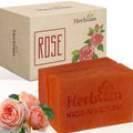 Skiennix Rose Herbal Soap Bars - Moisturizing Bath & Face Cleanser | 2 Pcs with Cymbopogon & Lonicera Scent