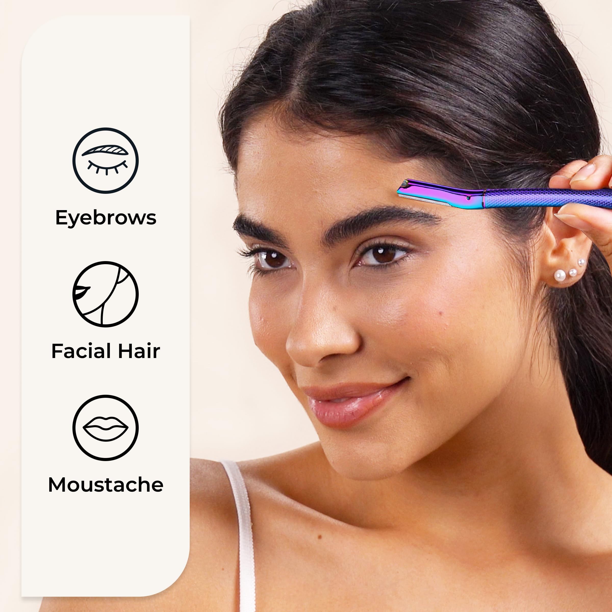 ZOMCHI Eyebrow Razor for Women & Men, Precision Cover, Rainbow