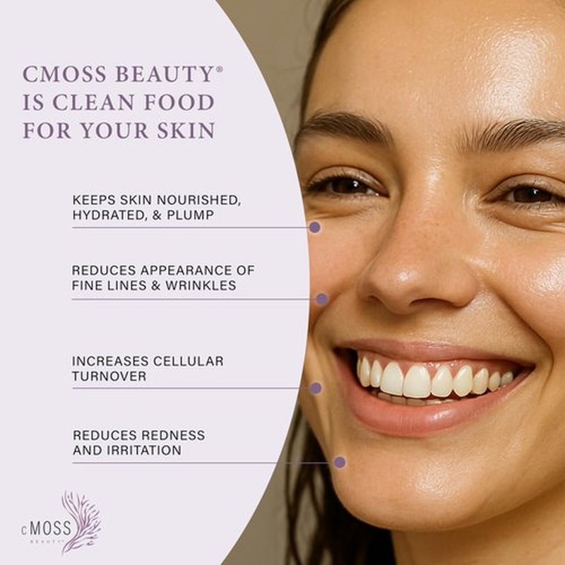 cMOSS BEAUTY Anti-Aging Glass Skin Face Mist – Instant Lift, Glow & Tighten | Sea Moss + Hyaluronic Acid Caffeine & Amethyst – Mood Boost, Oil-Free All Skin Types