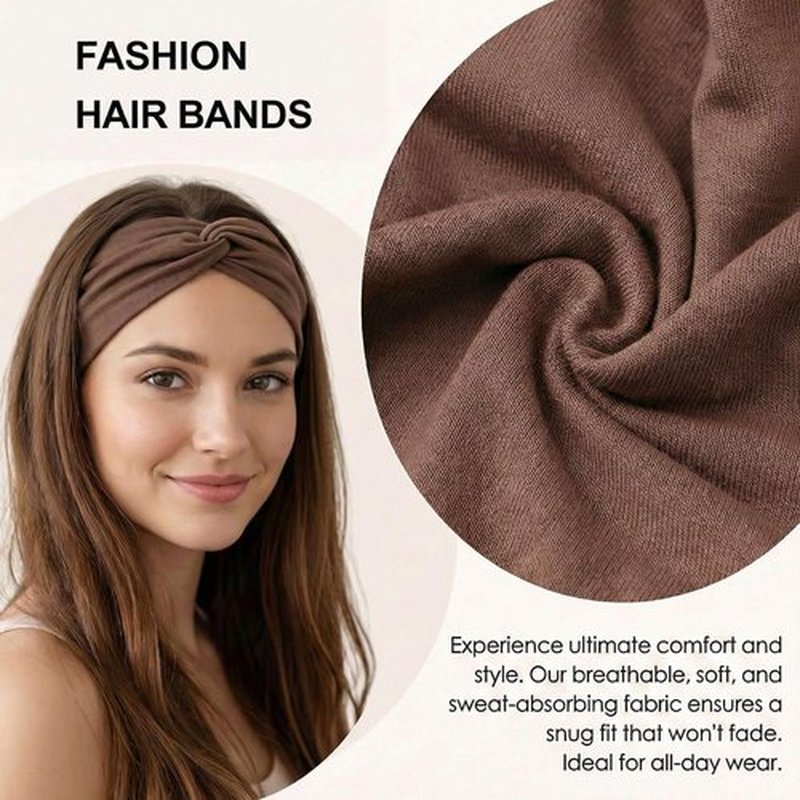 Sefiinh Wide Headbands For Women Headband Twist Head Bands Women's Hair Band Stretchy Turban Styling Accessories 8 Pack