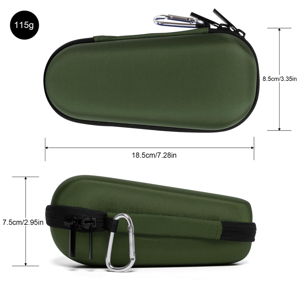 Electric Shaver Travel Case for Braun Series 3/5/6/7/8/9, Hard EVA Storage Bag with Dual Straps, Portable Protective Organizer for Men's Electric Razor, Charger & Accessories, Olive Green