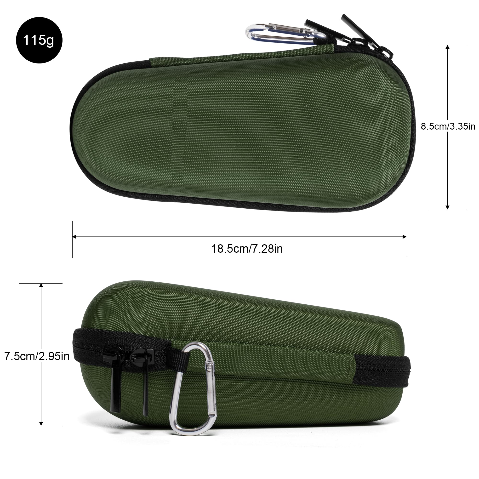 Electric Shaver Travel Case for Braun Series 3/5/6/7/8/9, Hard EVA Storage Bag with Dual Straps, Portable Protective Organizer for Men's Electric Razor, Charger & Accessories, Olive Green
