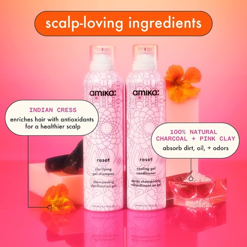 Amika Reset Clarifying Gel Shampoo - Deep Cleanse & Remove Product Buildup | 200ml