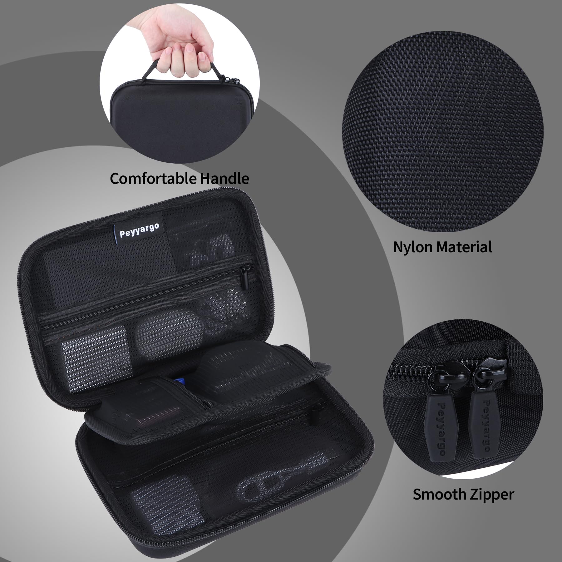 Peyyargo Electronic Organizer Travel Case for MacBook Power Adapter Chargers Cables Tech Organizer Hard Drive USB Flash Disk SD Card Cord Portable Electronics Accessories Bag