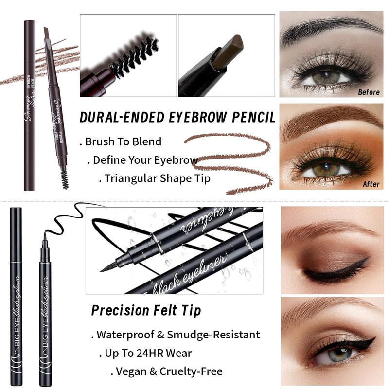 YBUETE Makeup Set Full Kit for Girls Teens Women, Makeup Present Set, Includes Eyeshadow, Foundation, counter stick, Powder, Eyebrow Pencil, Eyeliner, Brushes, Lip Gloss, Sponge, Cosmetic Bag