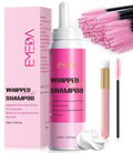 EMEDA Whipped Lash Shampoo Kit, Deep Cleanser Foam, 100ml Lash Cleaning Kit with Brush, Cleanser for Extension & Cluster & Strips Eyelash, Salon & Home Use Supplies (Unscented)