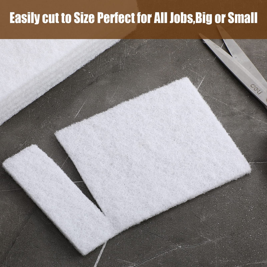 20 Pieces White Scrubbing Pad Non Scratch Scouring Pads Non Woven Scouring Sponge Multipurpose Abrasive Multi Surface Scrubber for Cleaning Polishing Home(4 x 6 Pulgadas)