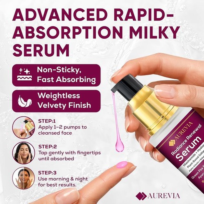 Brightening Face Serum - Manjistha & Alpha Arbutin for Radiant Skin | Lightweight Hydrating Milky Formula with Bakuchiol, Niacinamide, Peptides & Ceramides - 30ml