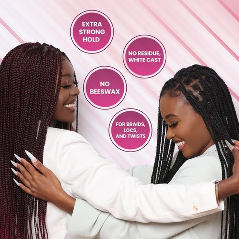 Laflare 430 ml Braid Bond Gel Bulk Extreme Hold for Natural & Kids Hair, Vegan, Nourishing, Braiding Hair, Twist Hair (Peach)