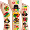 96 PCS Juneteenth Temporary Tattoos – African American Party Decorations, Black History Month Supplies, Afro American Stickers for Kids Adults Party Favors Gifts Decor