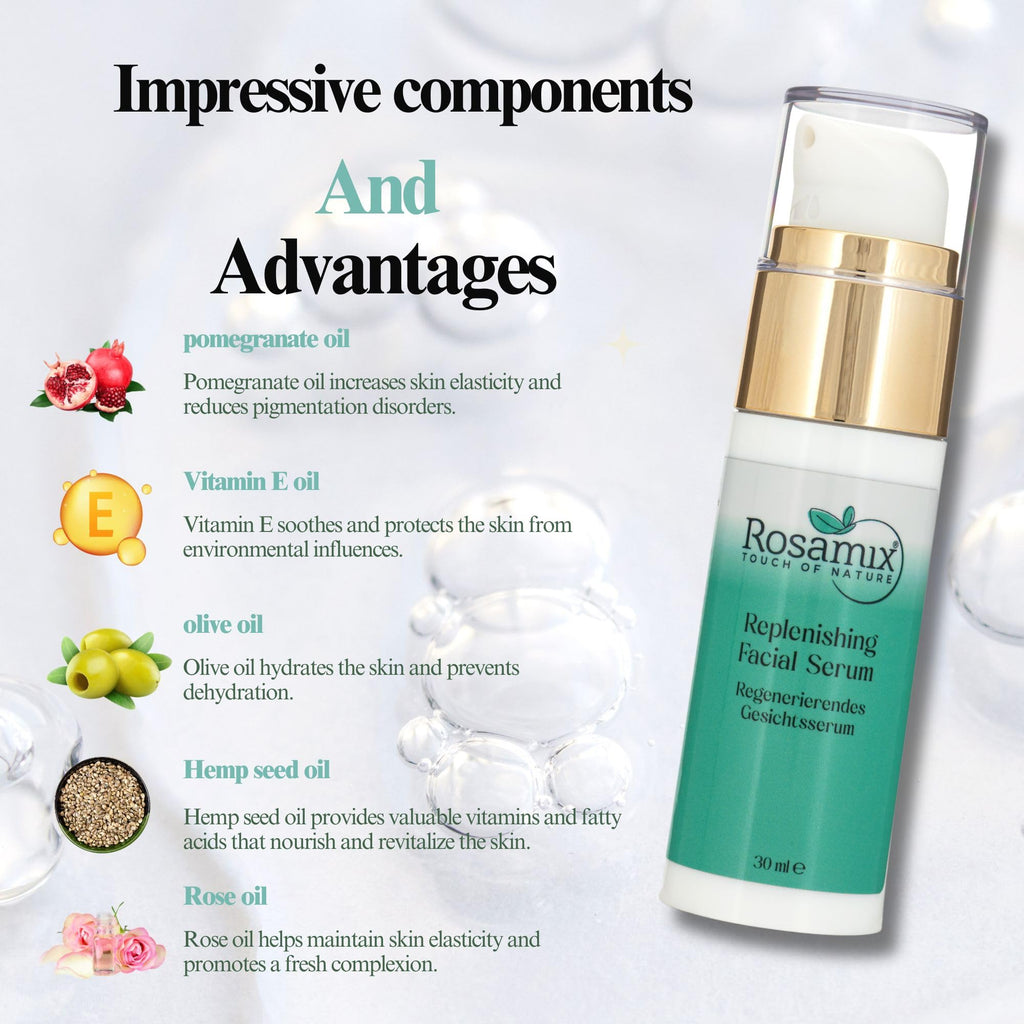 Premium Regenerating Face Serum with Vitamin E & Antioxidants, Best Anti-Aging & Hydrating Facial Care for All Skin Types, Revitalizing with Natural Oils, 1.01 FLOZ