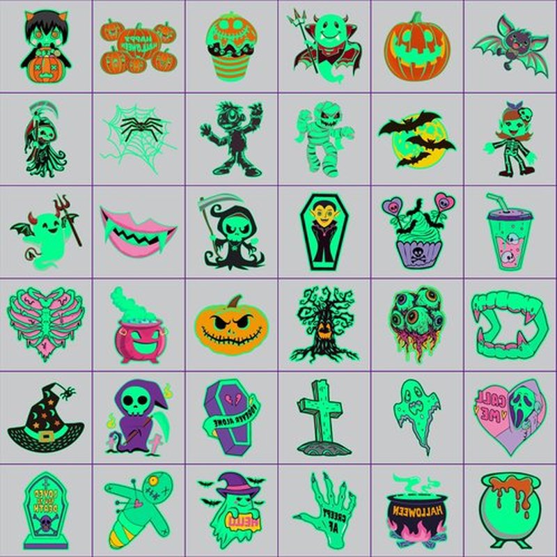 For Halloween Party Favors Supplies - 102 PCS Glow-in-the-Dark Individually Wrap Temporary Tattoos for Kids - Perfect Birthday Party Decorations Favors, Halloween Gifts Goodie Bag Fillers