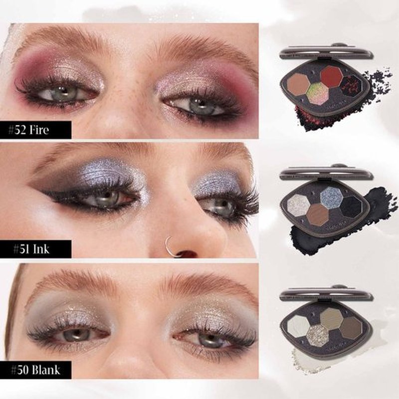 GIRLCULT 4-Color Eyeshadow Palette - Highly Pigmented Matte & Glitter Long-Lasting Eyeshadow Quad, Blendable Radiant Finish with Built-in Mirror for Precision Application #52