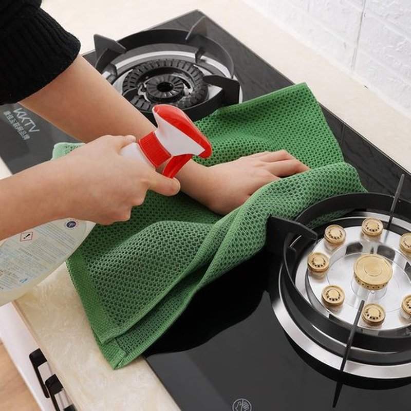 Homaxy 100% Cotton Kitchen Dish Towels - Ultra Soft & Absorbent Quick Drying, 13 x 28 Inches, 8-Pack in Grass Green