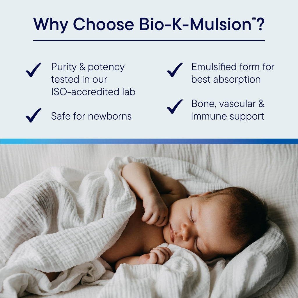 BIOTICS RESEARCH Bio K Mulsion Liquid Vitamin K Drops - 500 mcg/S - Vitamin K1 phytonadione for Adults - VIT K Supplement - Strong Bones, Heart Health, Blood Clotting Support, 1 fl oz
