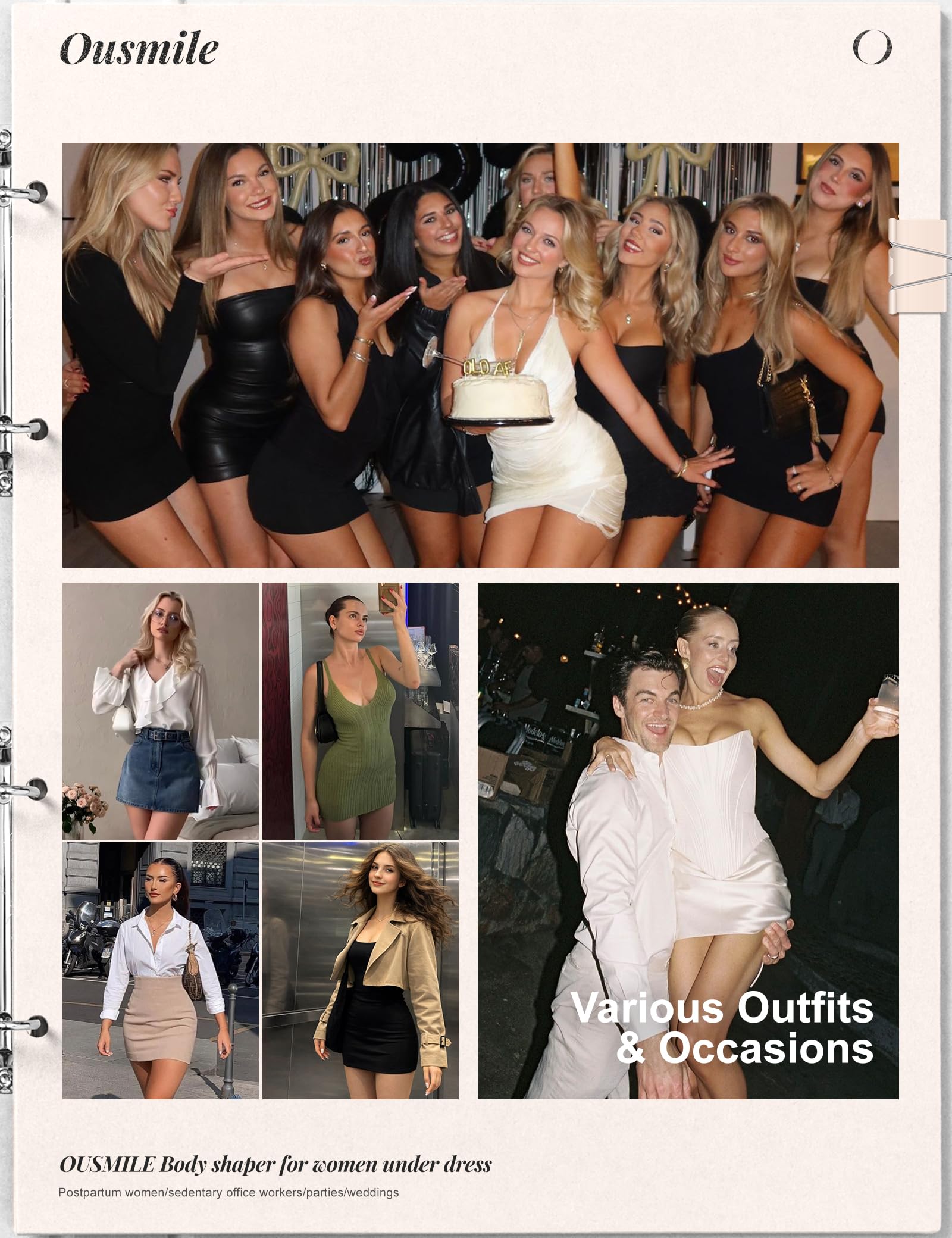 Ousmile Shapewear Tummy Control High Waist Shapewear for Women Girdle Thigh Slimmer & Seamless Shapewear Shorts