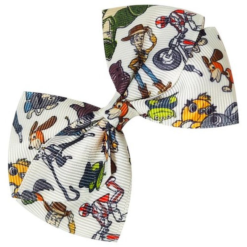 LUV HER Toy Story Alligator Hair Clips for Kids – 7-Pack Non-Slip 4-Inch Hair Bows – Girls Hair Accessories with Character Prints – Ages 3+ – Non-Toxic Material