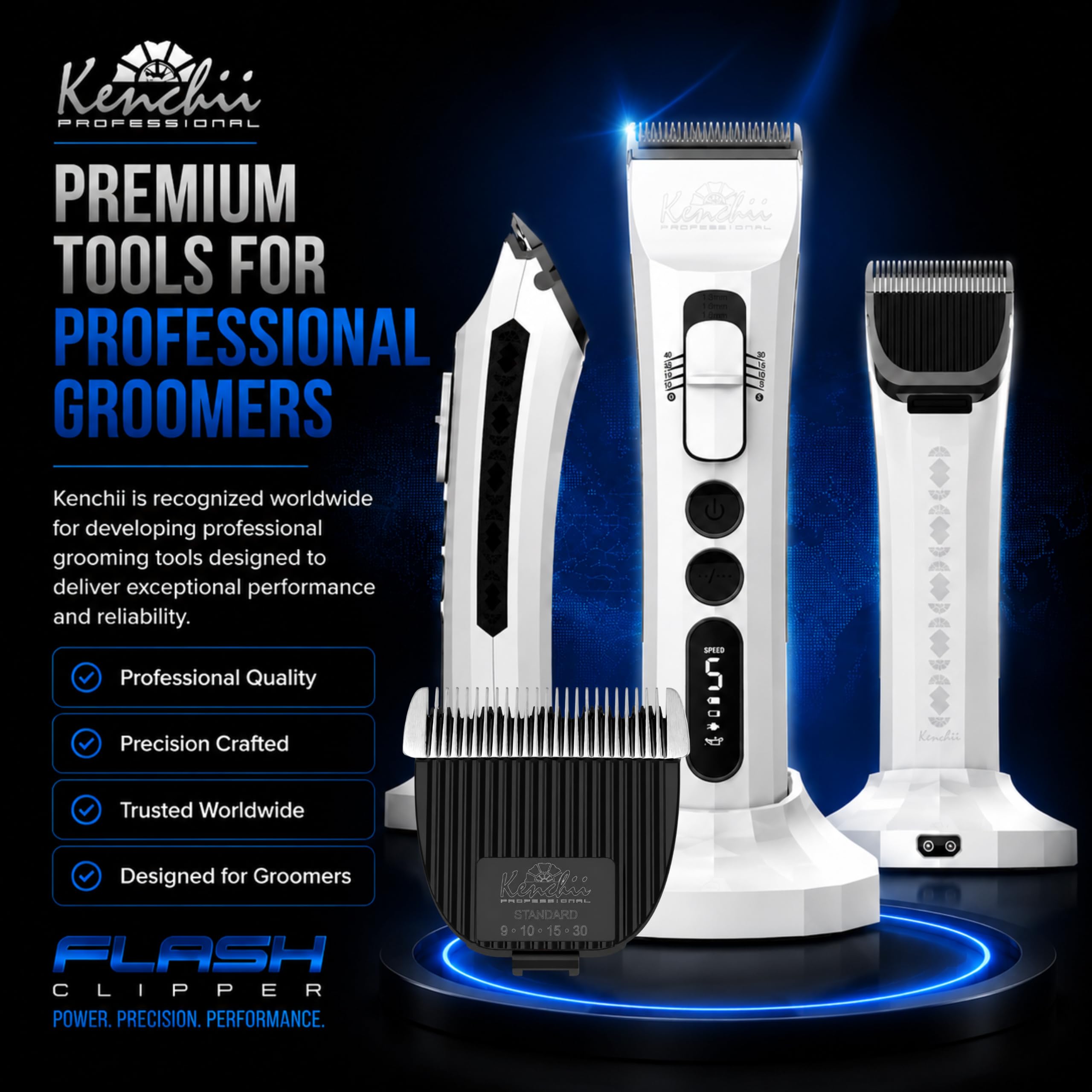 Kenchii Flash Clipper Blade (Standard) Only Compatible with Flash Clipper, Black & White