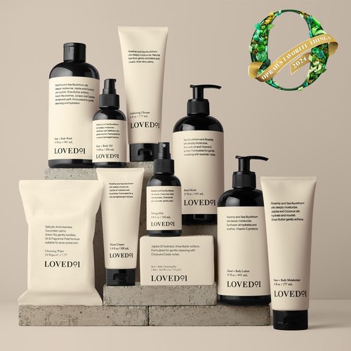 Loved01 Face & Body Exfoliating Cleanser, John Legend Skincare, Hydrating Exfoliant with Aloe, Improves Skin Texture & Tone, with Mandelic Acid & Bamboo Powder for Gentle Combined Exfoliation, 6 oz