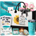 Birthday Gifts for Women Friendship, Self Care Package for Women Inspirational Get Well Soon Gift Basket Mothers Day Thinking of You Gift for Mom Her Friend Sister Wife Coworker w/ Canvas Tote Bag