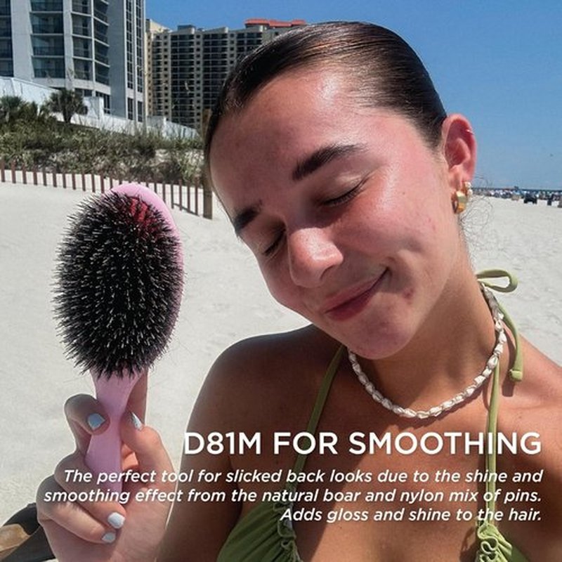 Denman Boar Bristle Hair Brush - Smoothing, Shine Enhancing & Detangling for All Hair Types