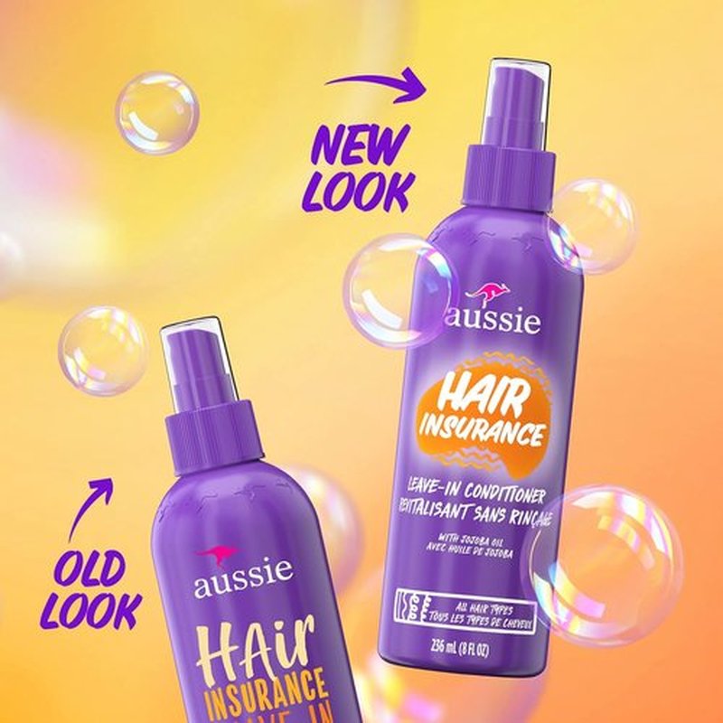 Aussie Hair Insurance Leave-In Conditioner - Nourishing Formula for All Hair Types | 8 fl oz
