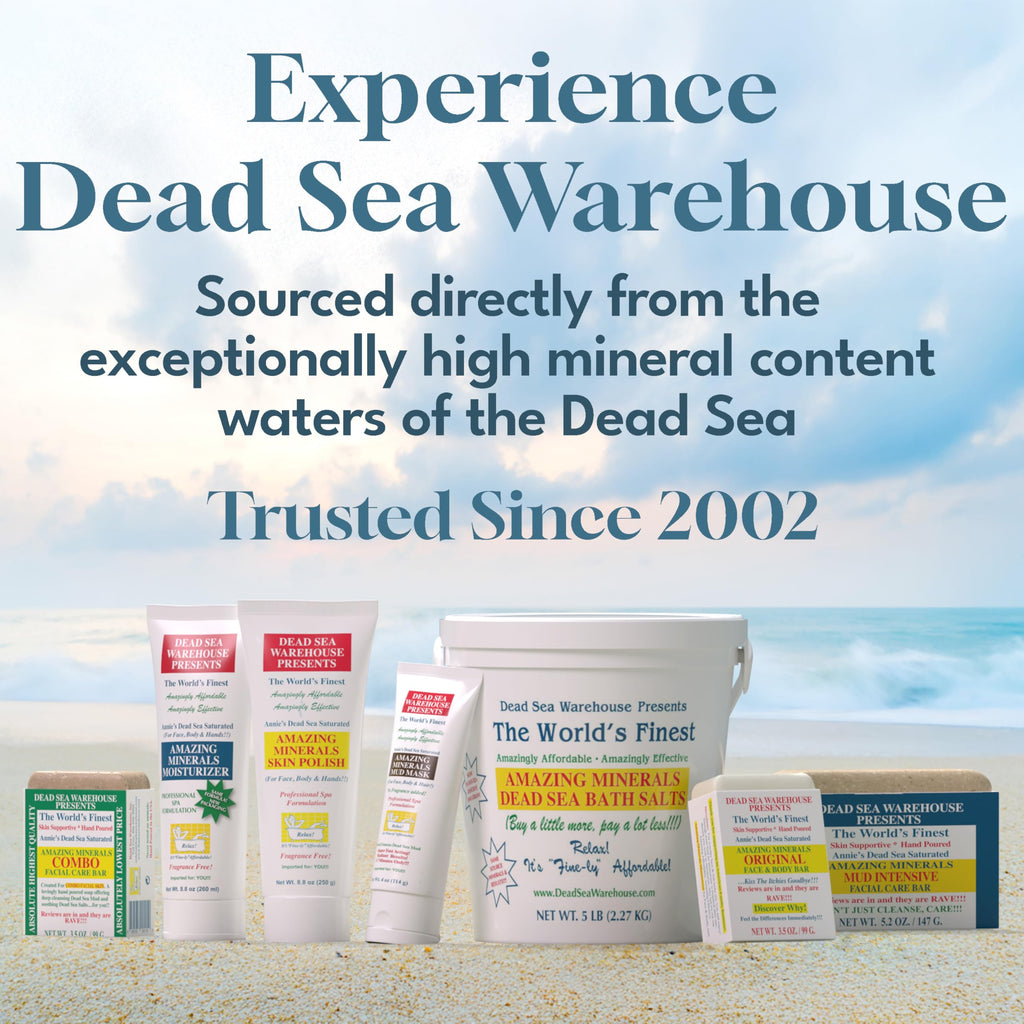 Dead Sea Warehouse - Dead Sea Salts for Soaking - 100% Dead Sea Mineral Bath Salts - Great for Soothing Muscles Aches, Relaxation, Alleviate Skin Issues - Unscented - 5lbs - (2 Pack)