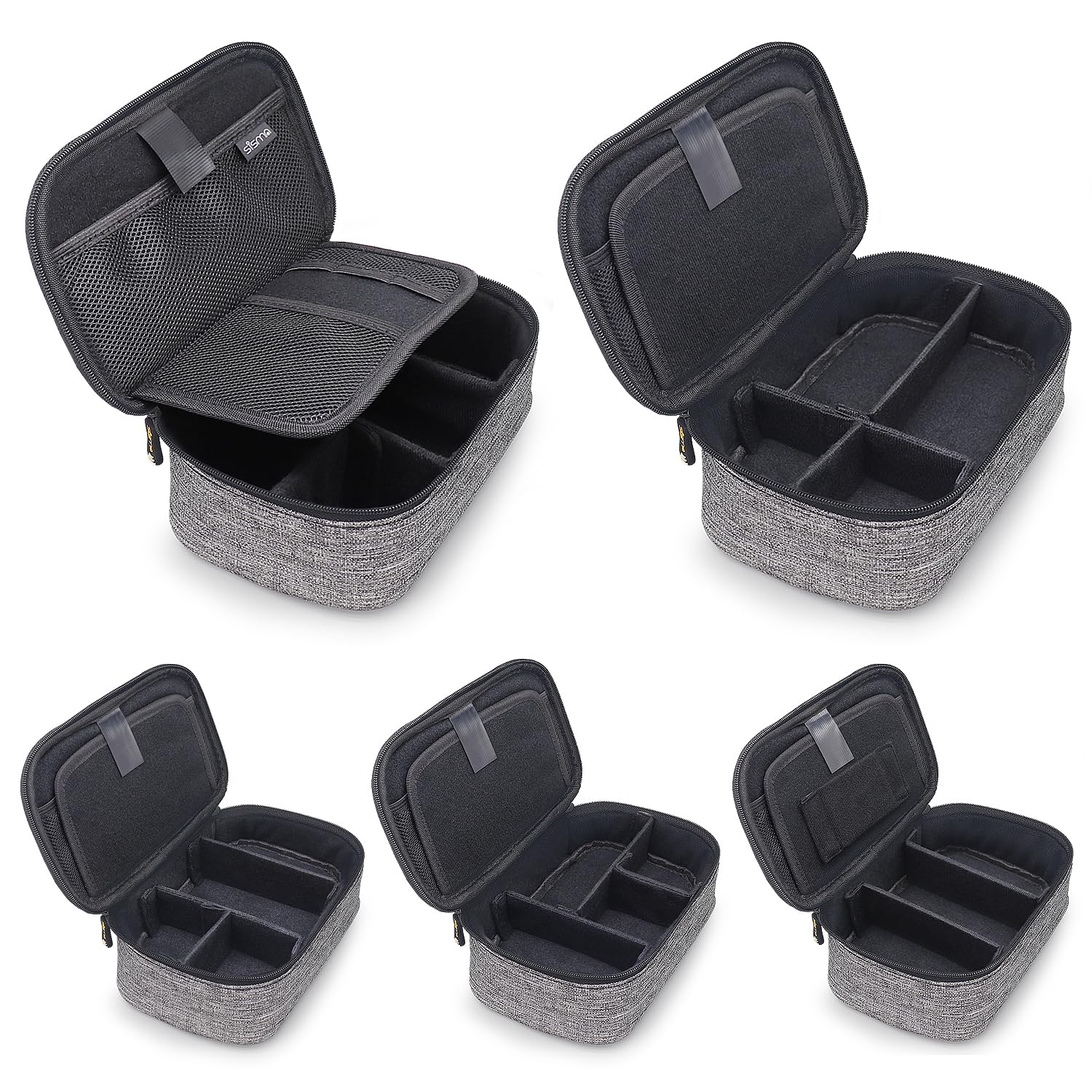 sisma Travel Electronics Organizer Small Carrying Case for Cables Phone Chargers USB Plugs Power Cords Earbuds Adapter Tech Accessories Pouch -Grey