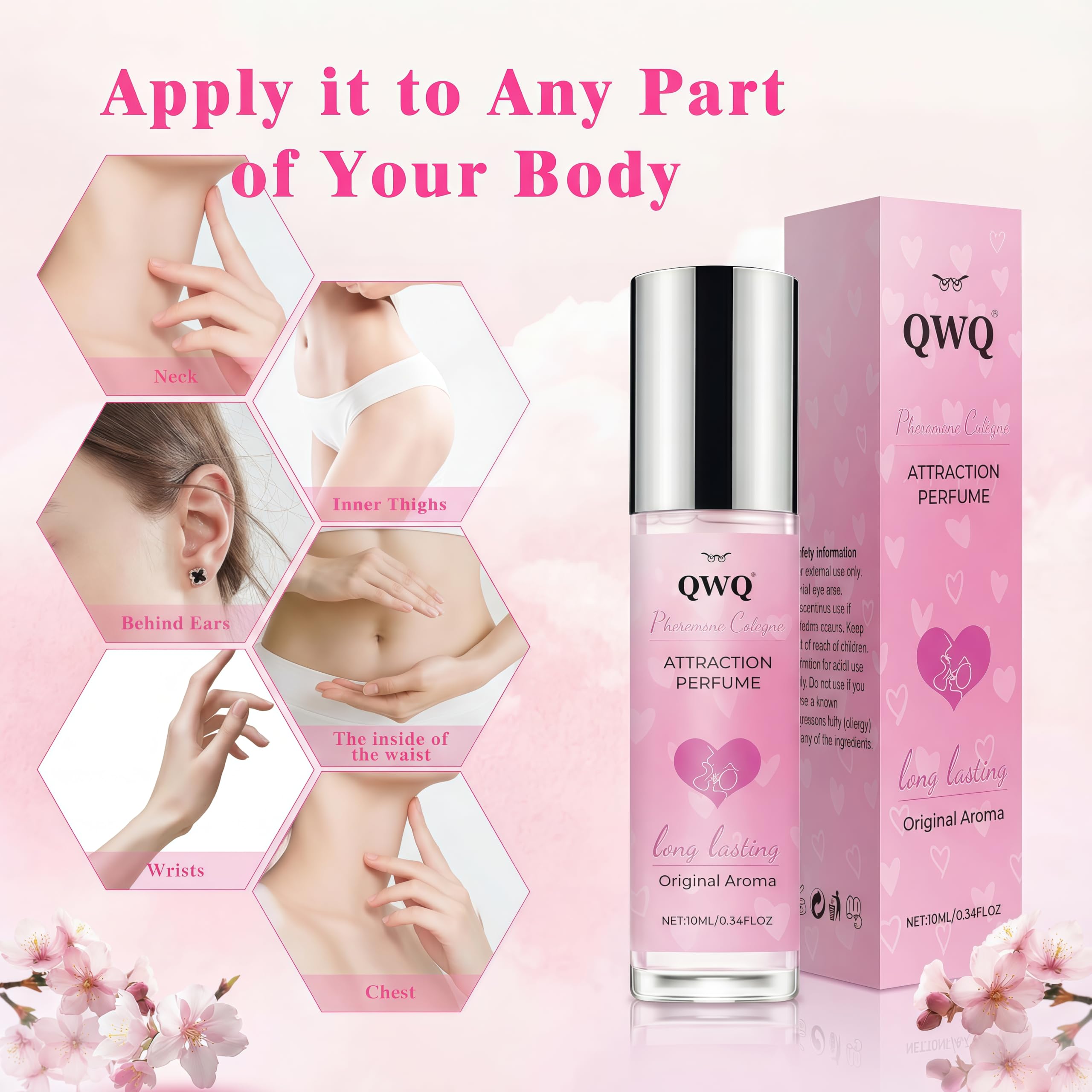 QWQ] Pheromone Perfume for Women, Long Lasting Oil Based Perfume to Attract Men, Fruity & Floral Scent Cologne, Portable Roll On Fragrance for Travel & Dating, Essential Oil Gifts for Her (1, Floral)