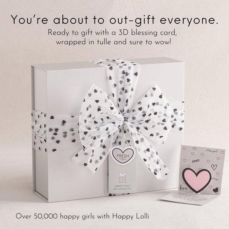 Happy Lolli Power Shower Gift Set – College Essential Bath Accessories for Women and Teen Girls – Includes Body Towel, Hair Towel, Wrist Bands, Headband, Face Sponge and More (Fresh in Beige)