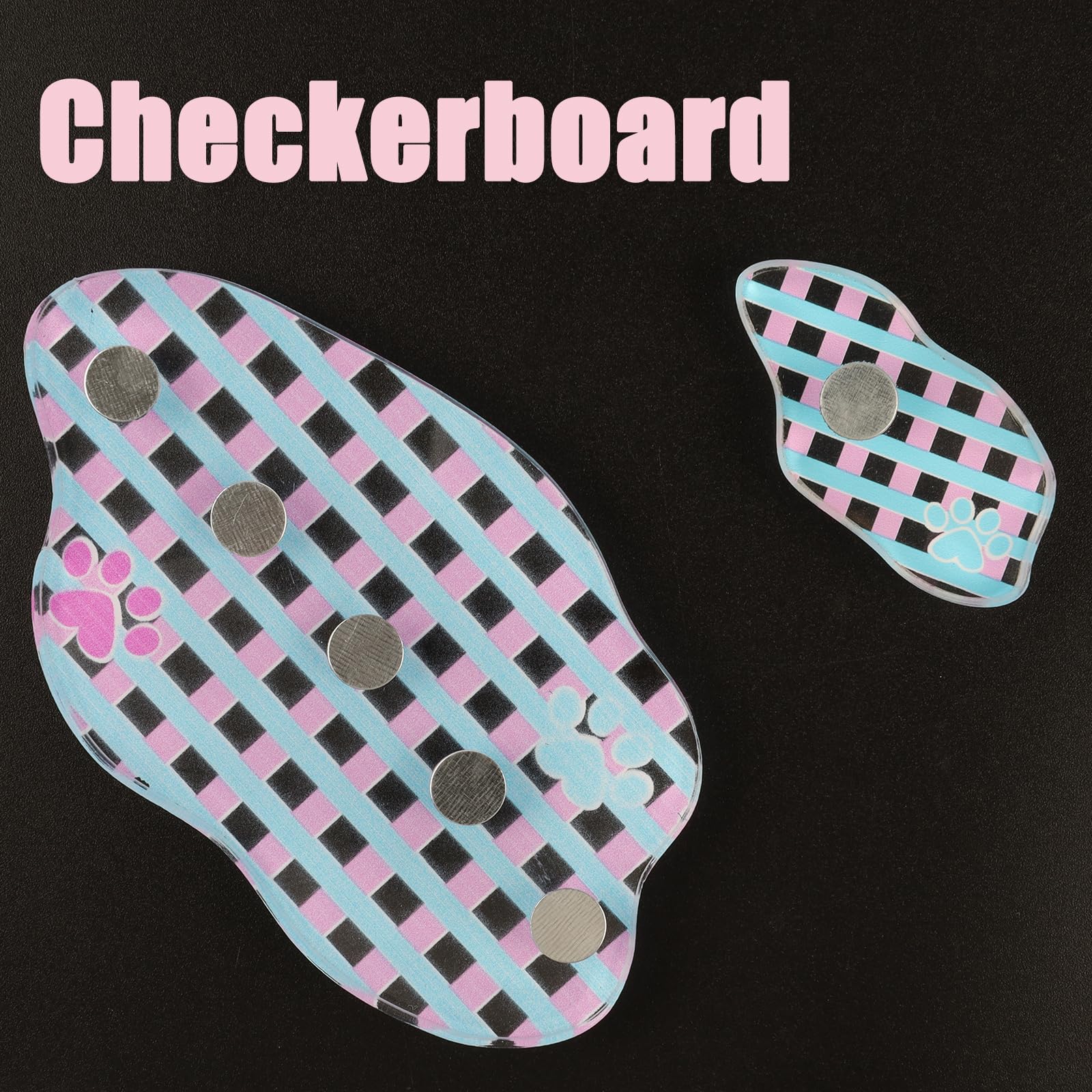 Wellquinn Nail Stand for Press On Nails Display Practice Art Magnetic Fake Nail Holder for Painting Nails Stand for False Nail Designs for Home DIY Beginner Salon Supplies - Checkerboard