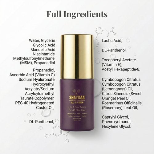 SNAYKAA Niacinamide Vitamin C Face Serum with Hyaluronic Acid & Peptides – Brightening, Dark Spot Corrector, Anti Aging Hydrating Serum – 30 ml Made in USA