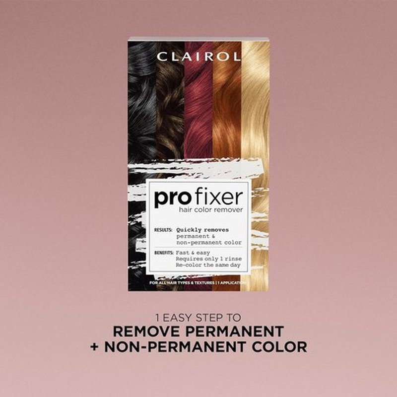 Clairol Pro Fixer Hair Color Remover Kit - Effortlessly Remove Permanent & Non-Permanent Color in 1 Rinse