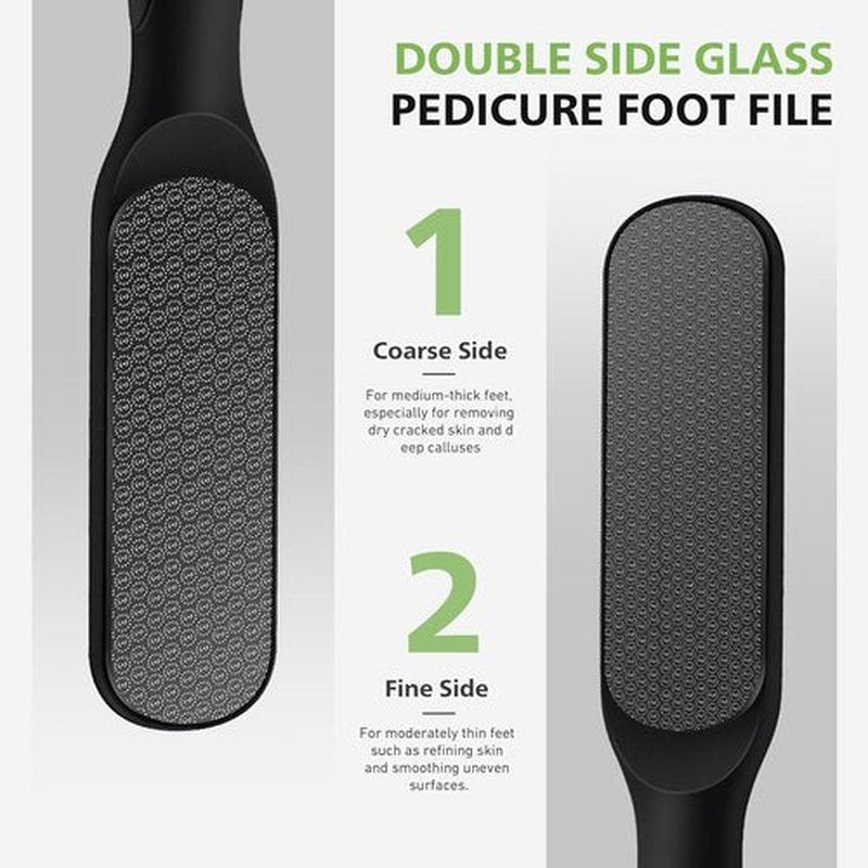 BALUCA Hard Skin Remover Nano Glass Foot File - Durable Callus Remover & Hygienic Pedicure Tool, Black