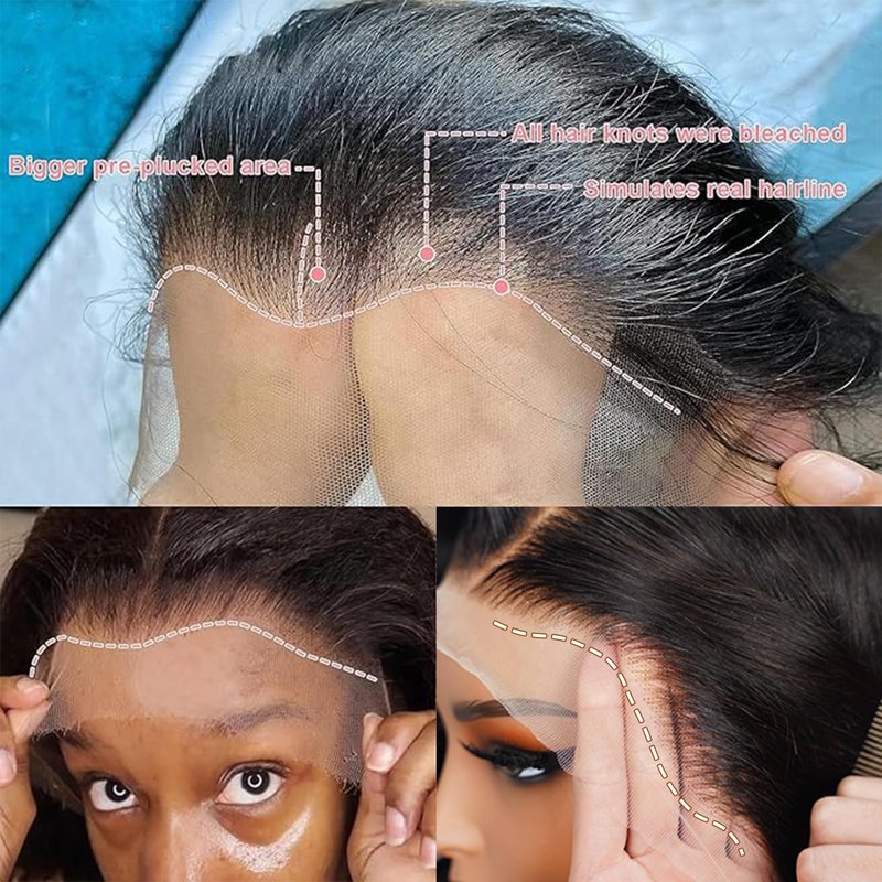 VIPPRETTY 13X6 HD Lace Front Wig,30Inch Glueless Loose Deep Wave Wig Natural Black.Synthetic Lace Front Wigs Pre-Plucked,Vogue Highlight Technology-Premium Fiber &Heat Resistant Human Hair Touch