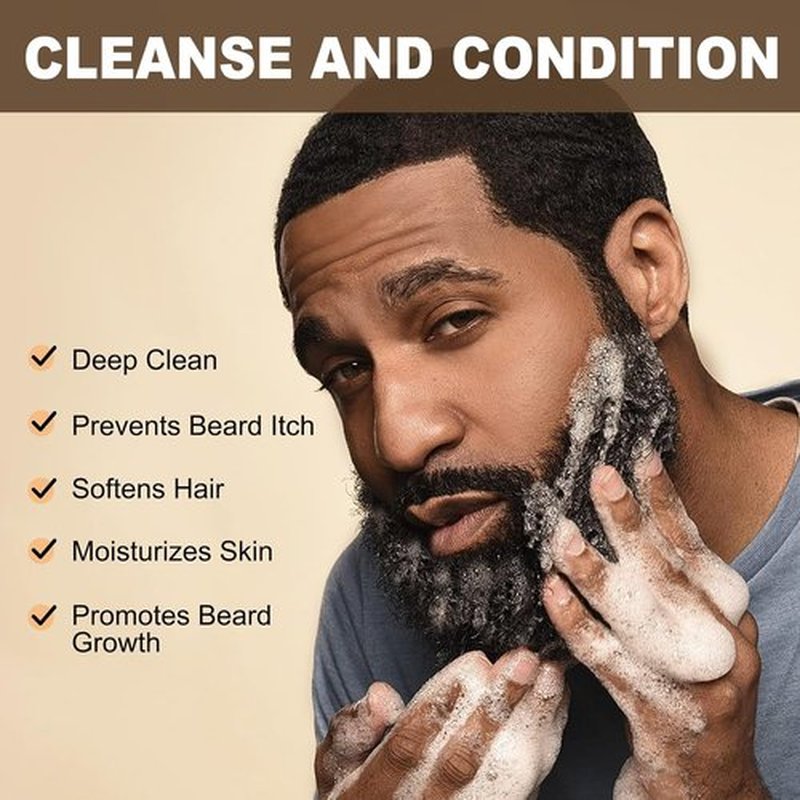 JVR Beard Wash & Conditioner - Organic Coconut & Aloe Formula for Soft, Frizz-Free Beards (6.7oz)