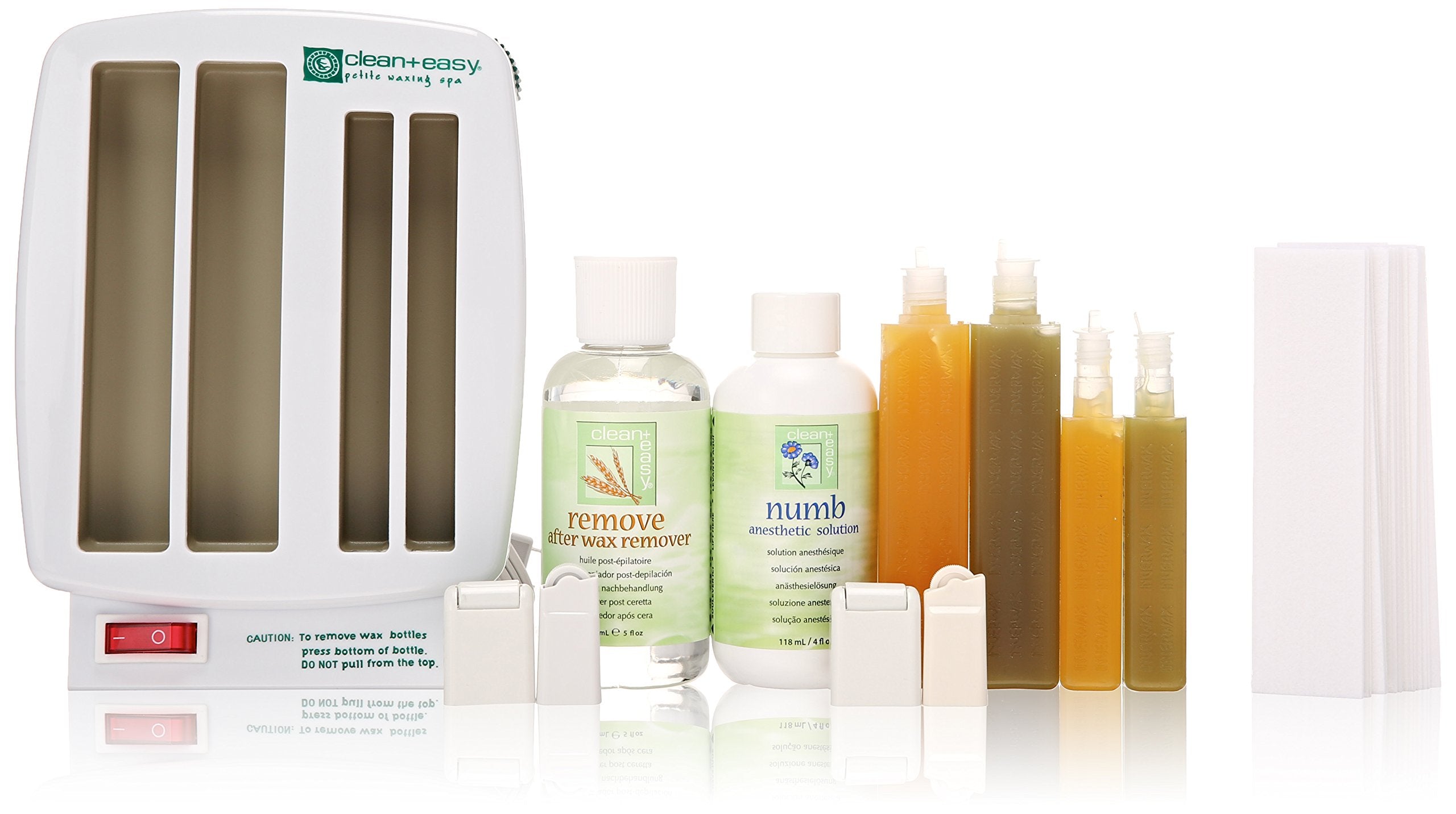 Clean + Easy Petite Triple Roll On Wax Kit for Hair Removal – Compact Waxing for Women's Face & Body, Easy At-Home Use, Smooth Long-Lasting Results, 120V