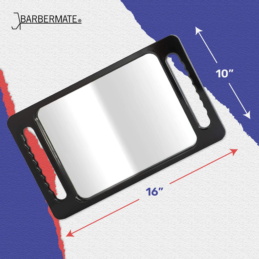 BarberMate® Plastic Tray Mirror with Handles for Barbers and Stylists