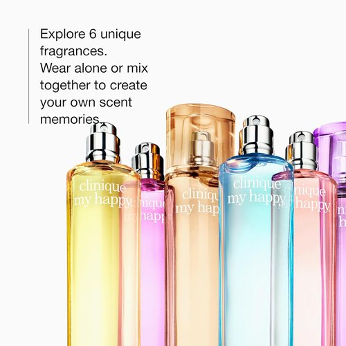 Clinique My Happy Fragrance Spray - Cocoa & Cashmere, Baby Bouquet, Indigo Mist | Women's Perfumes Collection