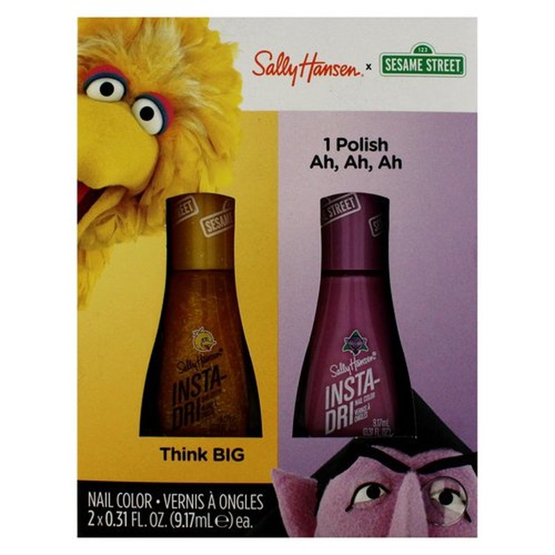 Sally Hansen Insta-Dri Sesame Street Nail Polish Collection - Think BIG & 1 Polish, Ah Ah Ah Duo - 0.31 fl oz.
