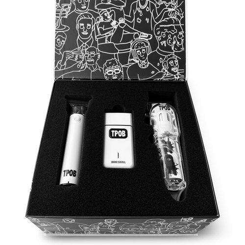 TPOB Slime 2 Barber Hair Clippers Trimmer Shaver Set for Men with Matte White Case and Fade Blade